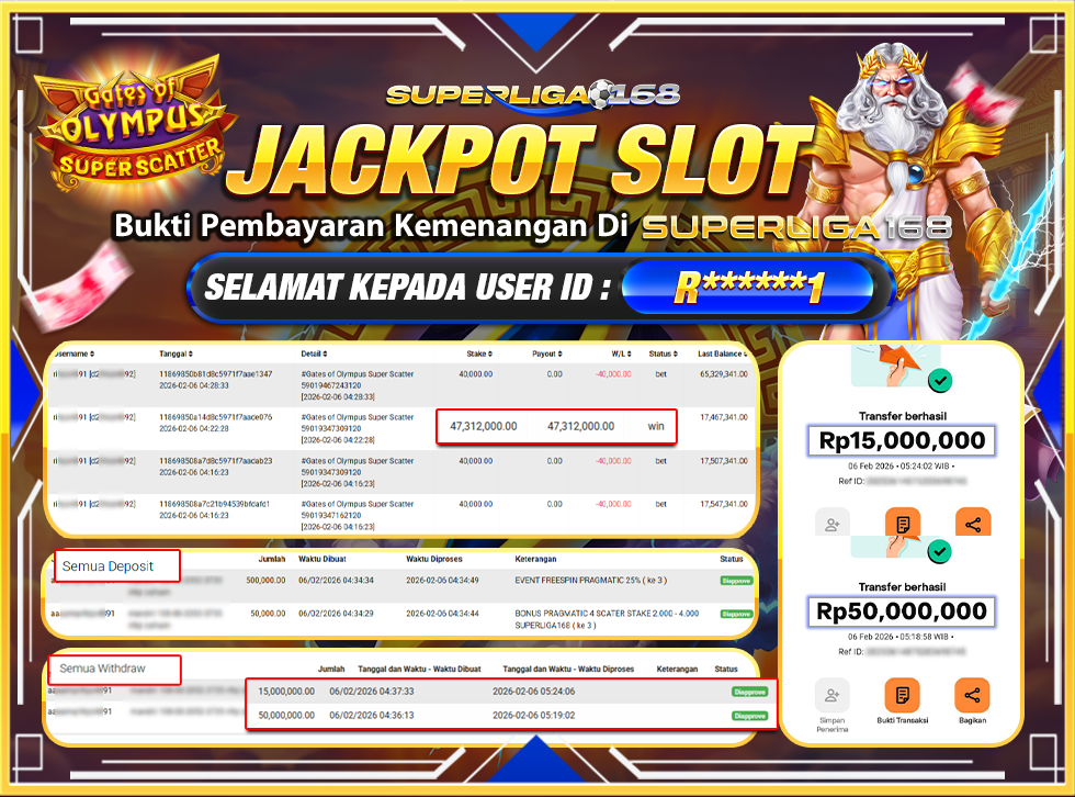 SUPERLIGA168 GATES OF OLYMPUS SUPER SCATTER Rp.65,000,000LUNASSS